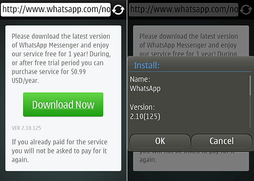 free download of whatsapp messenger for nokia e63